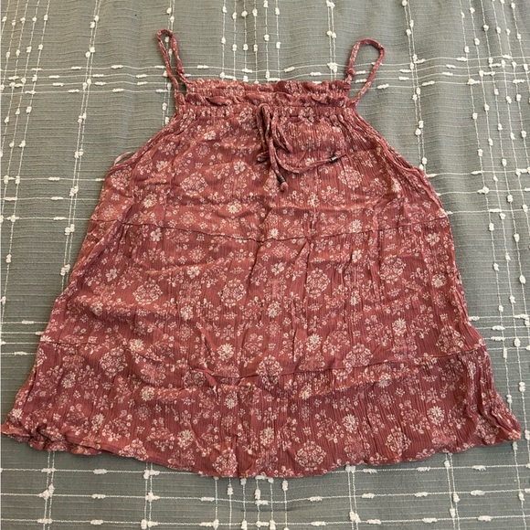 Pink Rose floral dusty pink tank top size S - Picture 1 of 9